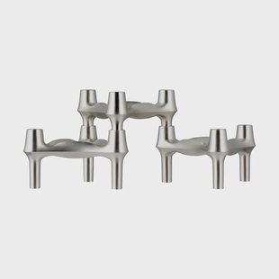 STOFF STOFF BMF kandelaar 3-pack Geborsteld chroom