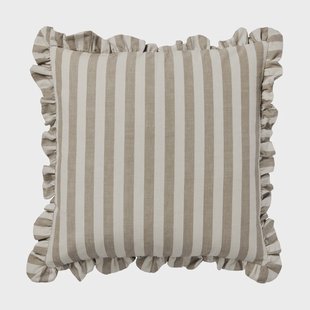 Broste Copenhagen Ina kussenhoes Brown kelp-castle beige, 50x50 cm
