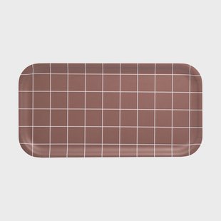 Muurla Checks & Stripes dienblad 22x43 cm Bruin