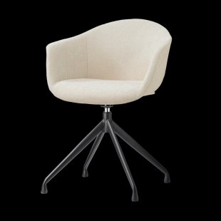 Nola-Otis draaibare eetkamerstoel cottonbeige - zwart onderstel