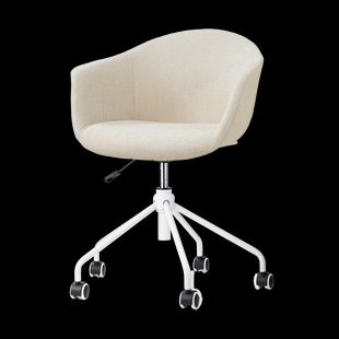 Nout-Otis bureaustoel cottonbeige - wit onderstel