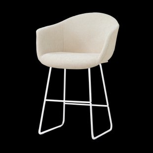 Nino-Otis barkruk cottonbeige - wit onderstel - 65 cm