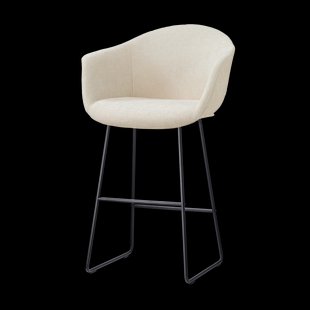 Nino-Otis barkruk cottonbeige - zwart onderstel - 75 cm