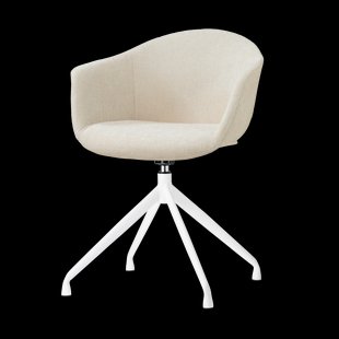 Nola-Otis draaibare eetkamerstoel cottonbeige - wit onderstel