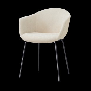 Nora-Otis eetkamerstoel cottonbeige - zwart onderstel