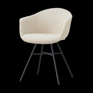 Noa-Otis eetkamerstoel cottonbeige - zwart onderstel