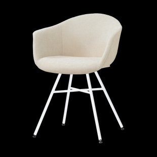 Noa-Otis eetkamerstoel cottonbeige - wit onderstel