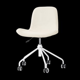 Nout-Fé bureaustoel rib beige - wit onderstel