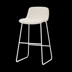 Nino-Mats barkruk cottonbeige - wit onderstel - 75 cm