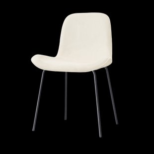 Nora-Fé eetkamerstoel rib beige - zwart onderstel