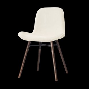 Nena-Fé eetkamerstoel rib beige - walnoot houten onderstel