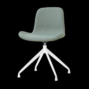 Nola-Fé draaibare eetkamerstoel saliegroen - wit onderstel