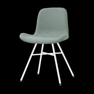 Noa-Fé eetkamerstoel saliegroen - wit onderstel