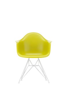 Vitra DAR Eames Plastic Armchair - mosterd RE - wit