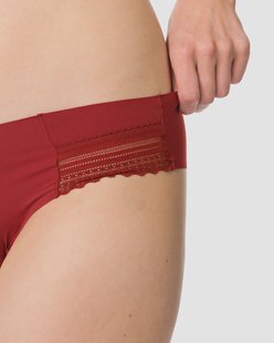 HEMA Dames brazilian micro met kanten inzet donkerrood (donkerrood)