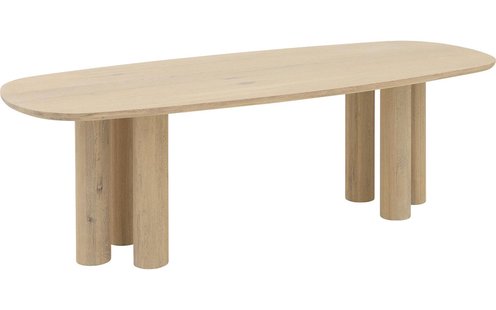 Goossens Eettafel Slim, Semi ovaal 260 x 100 cm