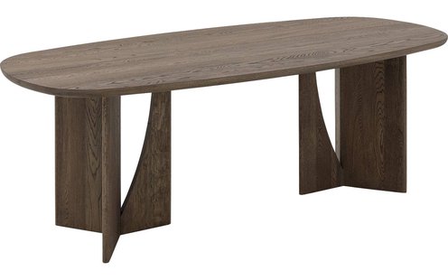 Goossens Eettafel Slim, Semi ovaal 260 x 100 cm