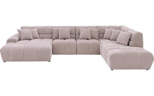 Goossens Excellent Bank Kubus beige, stof, modern design