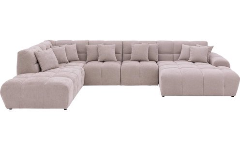 Goossens Excellent Bank Kubus beige, stof, modern design