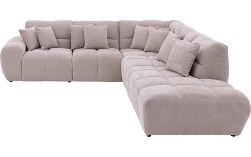 Goossens Excellent Bank Kubus beige, stof, modern design