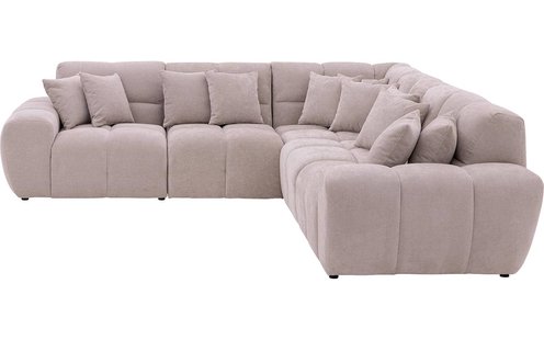 Goossens Excellent Bank Kubus beige, stof, modern design