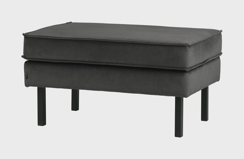WOOOD Hocker 'Rodeo' Velvet, kleur Antraciet