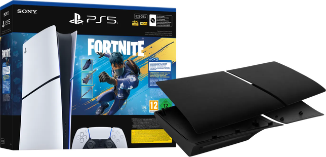 PlayStation 5 Slim Digital Edition Fortnite bundel + Covers Zwart
