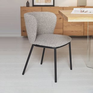 Kave Home Eetkamerstoel 'Ciselia' Bouclé, kleur Grijs