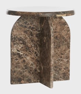 Light & Living Bijzettafel 'Otinia' Marmer, 48cm hoog, kleur Donkerbruin