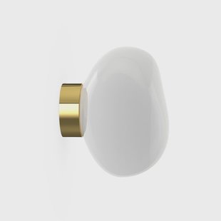 Melt Surface LED wandlamp Mini Opal/Gold Tom Dixon - Woonkamer - Designer - Kunststof - Rond