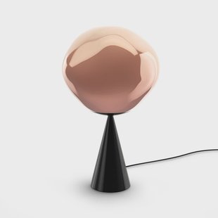 Melt Cone Fat tafellamp rook/zwart Tom Dixon - Woonkamer - Designer - Metaal - Met lampenkap