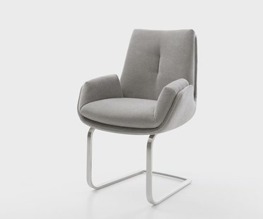 DELIFE Sledemodel Clea-Flex zachte stof met structuur grijs sledemodel vlak roestvrij staal