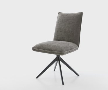 DELIFE Draaistoel Lelio-Flex bouclé zacht mud kruisframe breed zwart 360° draaibaar rocker-functie pocketveer kern