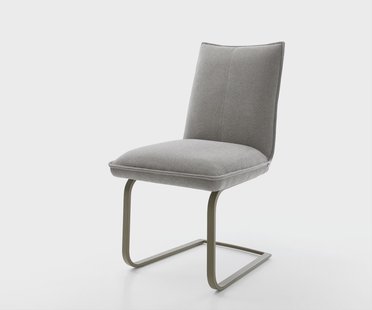 DELIFE Sledemodel Lelio-Flex zachte stof met structuur grijs sledemodel vlak afwerking met titanium pocketveer kern