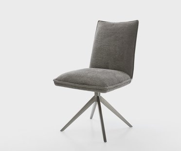 DELIFE Draaistoel Lelio-Flex bouclé zacht mud kruisframe breed grafiet 360° draaibaar rocker-functie pocketveer kern