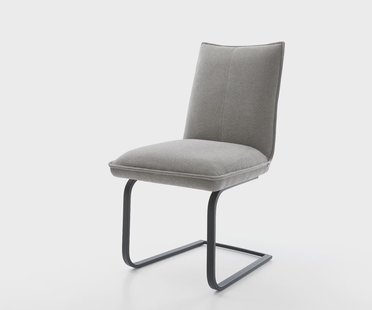 DELIFE Sledemodel Lelio-Flex zachte stof met structuur grijs sledemodel vlak zwart pocketveer kern