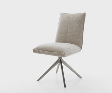 DELIFE Draaistoel Lelio-Flex geweven stof beige kruisframe breed grafiet 360° draaibaar rocker-functie pocketveer kern