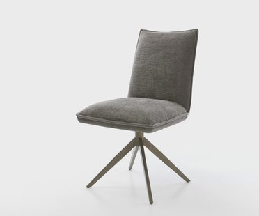 DELIFE Draaistoel Lelio-Flex bouclé zacht mud kruisframe breed afwerking met titanium 360° draaibaar rocker-functie pocketveer kern