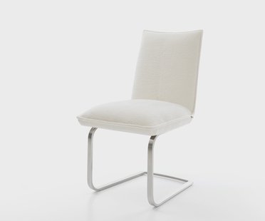 DELIFE Sledemodel Lelio-Flex bouclé zacht beige sledemodel vlak roestvrij staal pocketveer kern