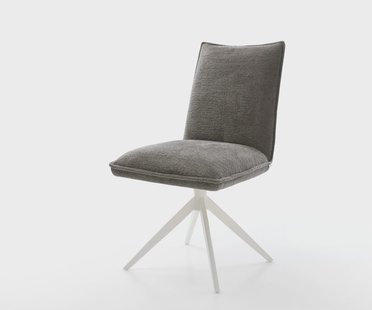 DELIFE Draaistoel Lelio-Flex bouclé zacht mud kruisframe breed wit 360° draaibaar rocker-functie pocketveer kern