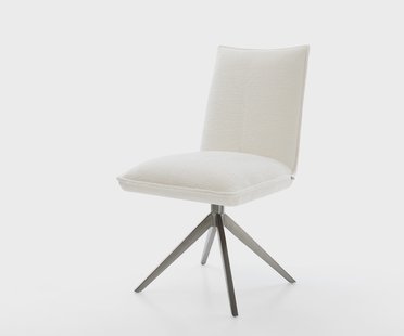 DELIFE Draaistoel Lelio-Flex bouclé zacht beige kruisframe breed grafiet 360° draaibaar rocker-functie pocketveer kern