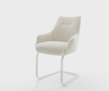 DELIFE Sledemodel Alja-Flex met armleuning teddy beige sledemodel vlak wit pocketveer kern