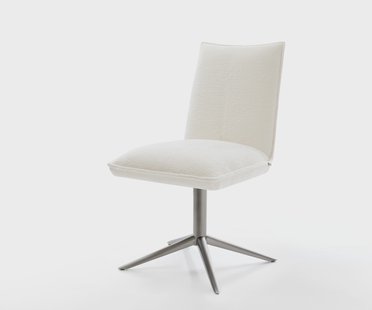 DELIFE Draaistoel Lelio-Flex bouclé zacht beige kruispoot grafiet 360° draaibaar rocker-functie pocketveer kern