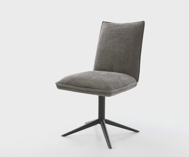 DELIFE Draaistoel Lelio-Flex bouclé zacht mud kruispoot zwart 360° draaibaar rocker-functie pocketveer kern