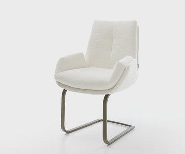 DELIFE Sledemodel Clea-Flex bouclé zacht beige sledemodel vlak afwerking met titanium pocketveer kern