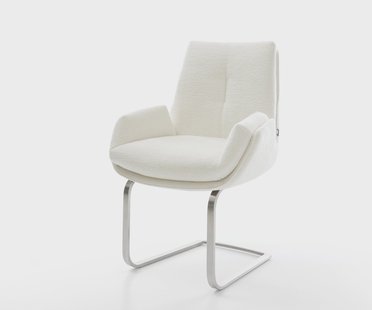 DELIFE Sledemodel Clea-Flex bouclé zacht beige sledemodel vlak roestvrij staal pocketveer kern