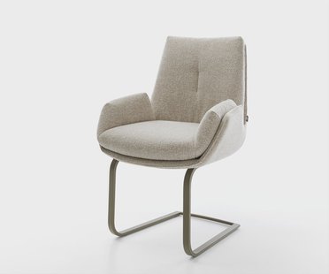 DELIFE Sledemodel Clea-Flex geweven stof beige sledemodel vlak afwerking met titanium pocketveer kern