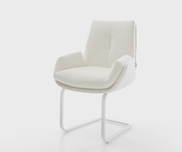 DELIFE Sledemodel Clea-Flex bouclé zacht beige sledemodel vlak wit pocketveer kern