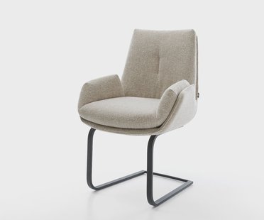 DELIFE Sledemodel Clea-Flex geweven stof beige sledemodel vlak zwart pocketveer kern