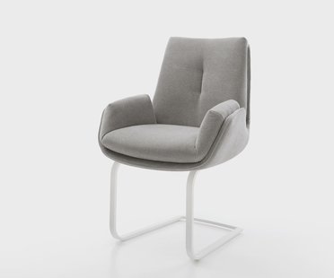 DELIFE Sledemodel Clea-Flex zachte stof met structuur grijs sledemodel vlak wit pocketveer kern